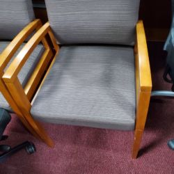 Wood veneer arm guest chair Cherry Wood Arm Guest Chair