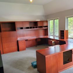 U Shape Cherry Executive Desk Set Gianni Executive Desk