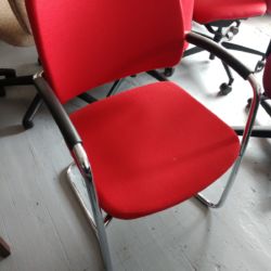 Bright Red With Chrome In Great Condition Used Boss Design Modern Red Guest Chair