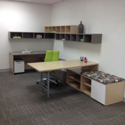 JSI Vision Modern U Shape Desk with Wall Mount Hutch JSI Vision Modern U Shape Desk with Wall Mount Hutch